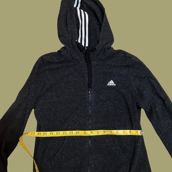 🔥 Adidas Black Full-Zip Hoodie with Drawstring Hood | Women’s Size (M) - Picture 7 of 8